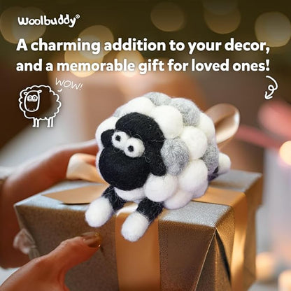 Woolbuddy Needle Felting Kit for Beginners & Adults – DIY Sheep Animal Craft Kit – Complete Starter Set with Wool, Needles & Step-by-Step Instructions