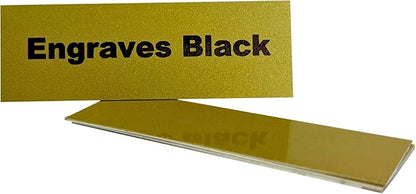 Blank Metal Plates for Laser Engraving - 4 Pack | Aluminum Sheets 0.020" Thick | CO2, Diode, Fiber Laser Compatible | Multiple Sizes & Colors (Gold (engraves black), 3x11.25 inch)