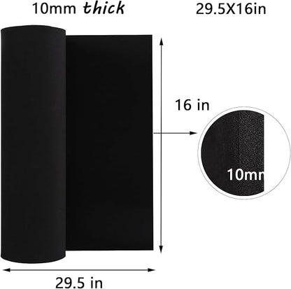 AMZQNART EVA Foam 10mm, Cosplay Foam 16x29.5 inch Black, High Density 90 kg/m³, for Craft Projects Cosplay Costumes, Fake Weapons, Decorations, Christmas, Easter, Thanksgiving, etc, High.