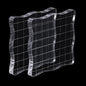 2Pcs Clear Stamp Blocks Set, 3 x 3 Inch Wave-Like Acrylic Blocks for Stamping With Grid Lines - Scrapbooking Crafts Tools