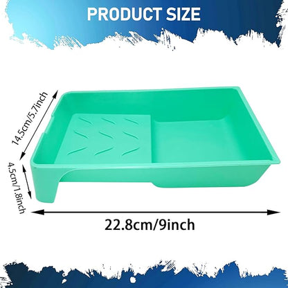 4 Inch Paint Tray, 25 Pack Plastic Paint Tray Kit, Heavy Duty Paint Roller Tray with Roller Frame, Sturdy Home Painting Supplies & Tools for Paint Rollers & Roller Brushes