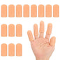 PATIKIL Gel Finger Cots 1.8"x0.67", 14 Pcs Silicone Finger Protector Support Finger Sleeve Cushions Thumb Protector Covers Fingertip Caps Gloves for Finger Cracking, Beige