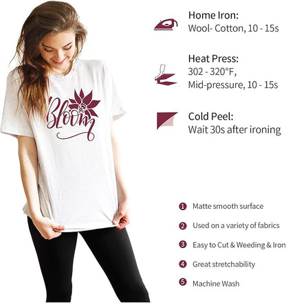 VINYL FROG Heat Transfer Vinyl Roll HTV Vinyl - 12" x5ft Maroon Iron on Vinyl for T-Shirts, Heat Press Vinyl for DIY Craft Designs (Maroon)