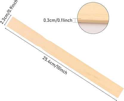 Wooden Paint Stir Sticks - Rewiss 10 Inch Paint Sticks Stirrers for Paddles Resin or Wood Craft Sticks, Garden and Library Markers(Pack of 50)