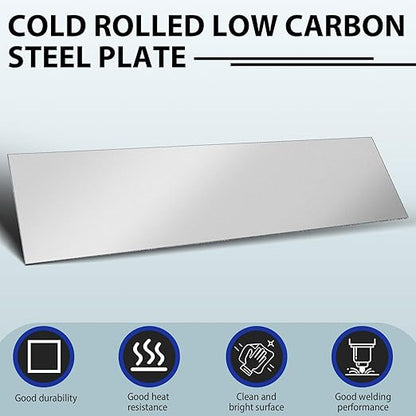 1 pcs 16 Gauge 12 x 48 inch Metal Steel Sheet Steel Plate Mild Carbon Cold Rolled Square Weldable Metal Panels for Outside Industrial DIY Use Projects Weld Accessories