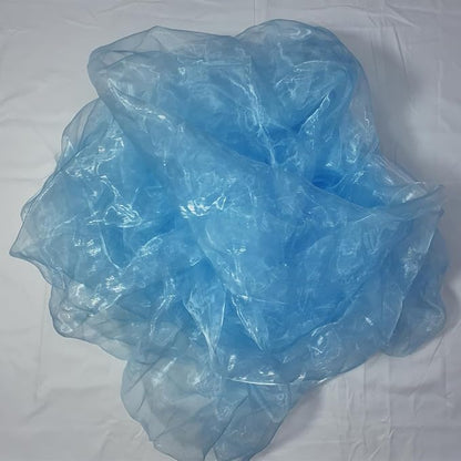 Two-Tone Iridescent Holographic Organza Fabric - 5.5 Yards | Lightweight Sheer Gauze Voile Tulle | for Dresses, Party Decor, DIY Crafts, Shiny Backdrops(Shimmery ICY Pale Blue)