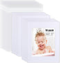 Egofine Pack of 10 White Mat Board Pre-Cut 8x10 Picture Mat for 5x7 Photo with White Core Bevel Cut Mattes Sets. Includes 10 High Premier Acid Free Mats & 10 Backing Board & 10 Clear Bags