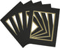 Golden State Art, 11x14 Double Mats for 8x10 - for Photos, Pictures, Frames - Acid-Free, 5 Pack, Black Over Old Gold