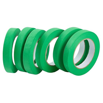 Premium Green Masking Tape,Painters Tape,Green Painters Tape For Automotive,Diy Paper Arts & Crafts, Spraying Drywall Paint, No Residue & Easy To Clean Up,6pcs 0.7inches X 54 Yd Painter's Tape