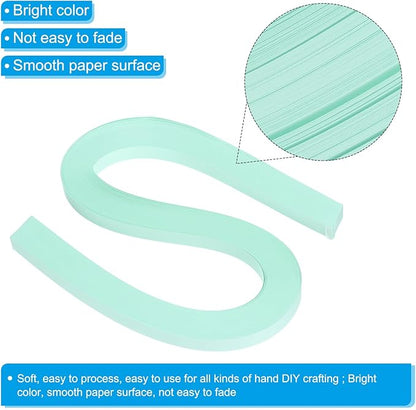 PATIKIL 120pcs Quilling Paper Strips Paper Flowers Quilling Kits 3/8"(10mm) Origami Paper for Adults Beginner Art Craft, 21"(54cm) Mint Green