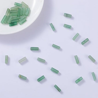 Natural Green Aventurine Rectangle Tube Beads 4x13mm 38cm/str Loose Semi Gemstone Stone Beads for Making Bracelets Necklace Earrings