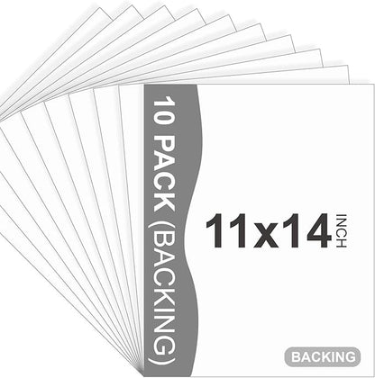 Somime 10 Pack Backing Boards, 11x14 Uncut White Mats Matboards, Acid-Free Backerboards for Art Prints, Ideal for Photos, Pictures, Prints, and Frames