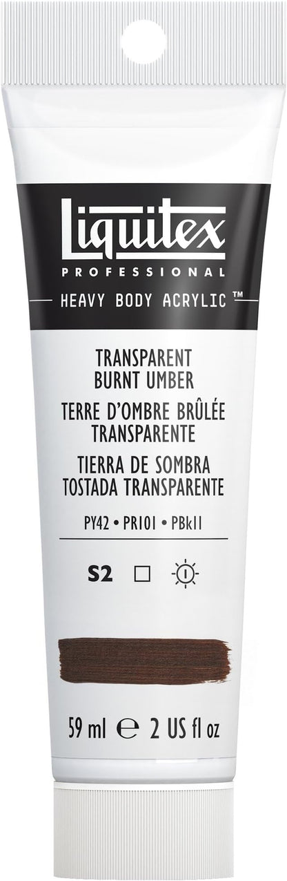 Liquitex Professional Heavy Body Acrylic Paint, 2-oz (59ml) Tube, Transparent Burnt Umber
