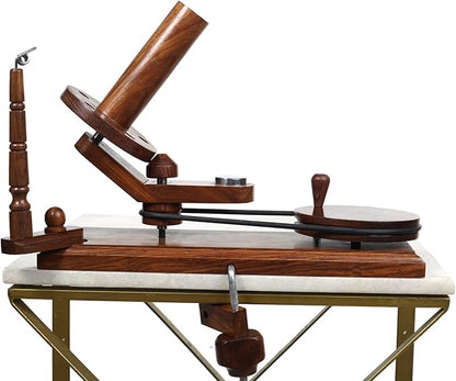 Bhartiya Handicrafts Rosewood Yarn Winder | Large Capacity 10 oz Wooden Yarn Winder for Knitting, Crocheting and Weaving | Table Top Wood Yarn Swift and Ball Winder
