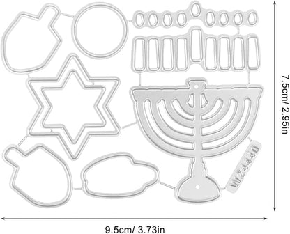 Hanukkah Metal Cutting Dies - Menorah Metal Cut Stencil for DIY Scrapbooking, Holiday Crafting, Decorative Album, and Card Making