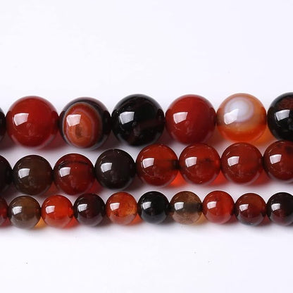 90PCS 4MM Red Persian Agate Natural Gemstone Round Stone Beads for Jewelry Making DIY Energy Stone Healing Power Bracelet 15"