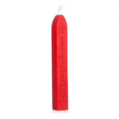 Mceal Sealing Wax Stick with Wick Flower De Luce of France Retro 10 Pieces Pack(Barn Red)