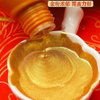 Gold Sumi Ink 60ml, Gold Chinese Calligraphy Ink, Brush and Calligraphy Practice Ink,Liquid Golden Carbon Ink, Manga Ink (2.03oz, Gold)