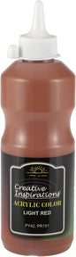 Creative Inspirations Acrylic Paint - Light Red - 500 mL Bottle - Smooth & Creamy Consistency, Vibrant Pigmentation, Great Coverage for Artists - Clean Up with Soap & Water