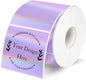 2" x 2" Square Thermal Labels Stickers, Holographic Thermal Stickers Labels, Self-Adhesive Glitter Direct Thermal Label for Small Business, DIY Design- Holographic Purple