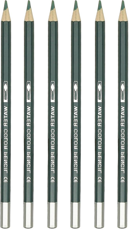 PATIKIL Watercolor Pencil, 6Pcs Water Soluble Pencils for Blending, Coloring, Sketch Drawing, Painting, Dark Green