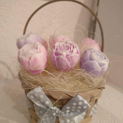 2PCS Peony Flower Silicone Candle Molds Soap Molds Fondant Chocolate Cake Candy Moulds Resin Clay Baking Pastry Tools