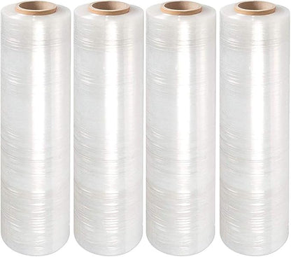 PackageZoom 8 Rolls 15" x 1500 Ft Stretch Wrap Heavy Duty, 55 Gauge High Performance Stretch Film Replaces 80 Gauge Low Films, Clear Hand Stretch Wrap