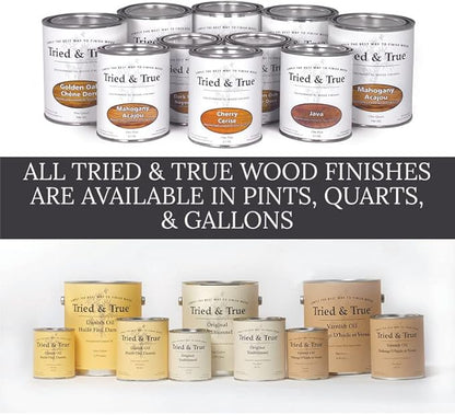 Tried & True Superior Varnish Oil Wood Finish, Quart - Natural Pine Resin & Linseed Oil, Ideal for Interior Furniture, Tables, Countertops - Non-Toxic, Scratch Resistant & Durable