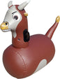 Hearthsong Hop N Go Inflatable Bull Riding Bouncy Hopping Toys for Kids Ages 5+ - Ride On Bouncer Animal Hopper Jumping Toys for Outdoor Games