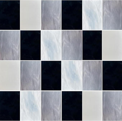 24 Sheets Stained Glass Sheet Black White Gray Collection, 4 X 6 inch Art Glass Mosaic Tiles for Crafts, Stained Glass Supplies for Stained Glass and Mosaic Projects