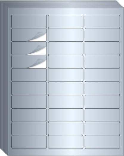 1" x 2-5/8" Address Labels- Matte Silver Mailing Labels Stickers for Laser/Inkjet Printer-Permanent Adhesive Stickers