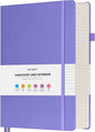 Lined Notebook Journal for Women Men, Large A5 College Ruled Notebook, 312 Numbered Pages Notebooks for Work, 100gsm Paper Daily Journal, Hardcover Vegan Leather Journals for Writing Office, Purple