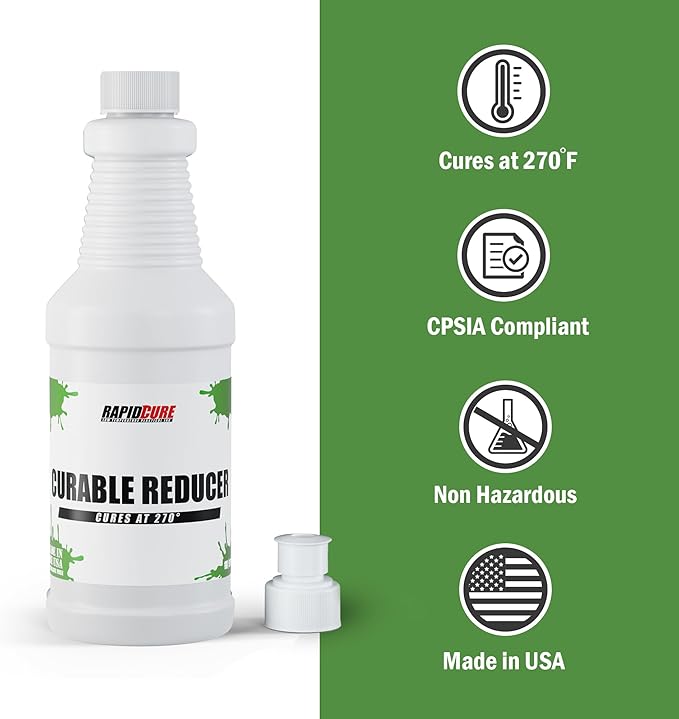 Rapid Cure Plastisol Ink Curable Reducer (Pint - 16 oz.) - Screen Printing Ink Viscosity Reducer, Screen Printing Ink Thinner, Additive for Your Screen Printing Kit, Screen Printing Supplies