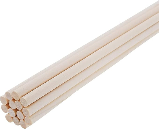 Mandala Crafts Wood Sticks Wooden Dowel Rods 36 Inches Wooden Sticks for Crafts Sticks Macrame Dowels - 50 Unfinished Wood Dowels 1/4 Inch Cake Dowels for Tiered Cakes