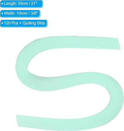 PATIKIL 120pcs Quilling Paper Strips Paper Flowers Quilling Kits 3/8"(10mm) Origami Paper for Adults Beginner Art Craft, 21"(54cm) Mint Green