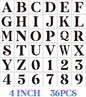 Letter Stencils for Painting On Wood,4 inch Alphabet Stencils Letter Number Stencil Templates for Wall Signs Door Fabric