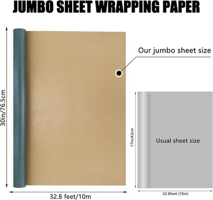 NESCCI Oversized Matte Wrapping Paper,Double Sided Solid Color Pearly-Lustre Paper,Gift Wrapping Paper,Perfect for Wedding,Valentine's Day,Birthday,Christmas,Baby Shower (30 Inches X 32.8 Feet)