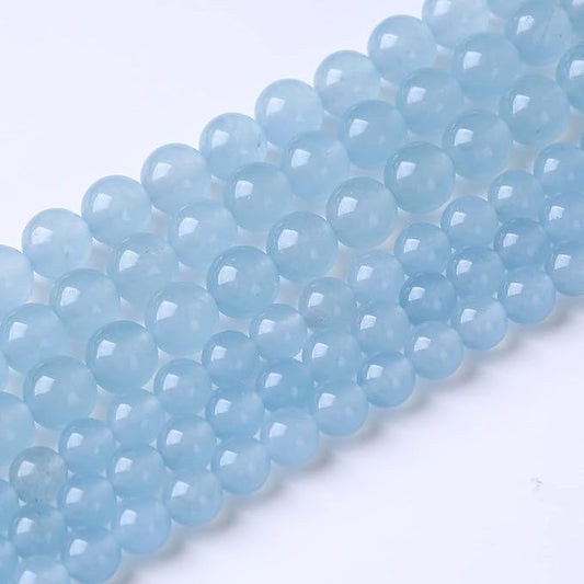 60PCS 6MM Natural Cyanihalite Loose Stone Beads for Jewelry Making DIY Energy Stone Healing Power Bracelet 15"