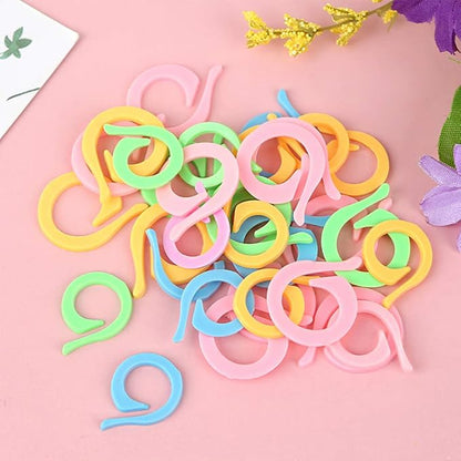 Lokunn 40Pcs Stitch Markers for Crocheting, Crochet Stitch Markers Ring, Multicolor Knitting Stitch Markers for Knitting and Crocheting, Small and Large Locking Markers