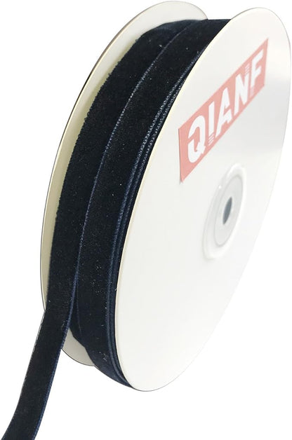 Vintage Navy Blue Velvet Ribbon, 3/8 Inch X 25Yd