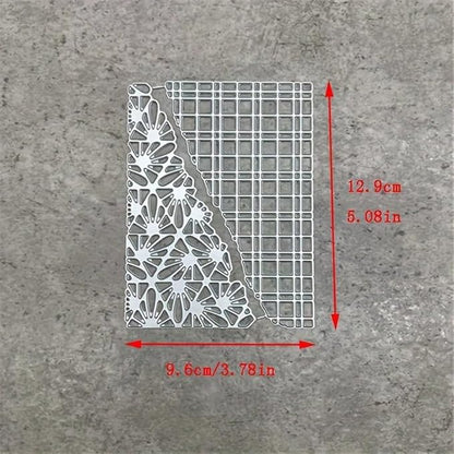 Lapoo 3D Backgrounds Frame Metal Cutting Die for Scrapbooking, New Cutting Dies DIY Album Card Making Decor Paper Craft Metal Die Cuts Party Wedding Decorations (Skew Border 5.1 x 3.8 in)
