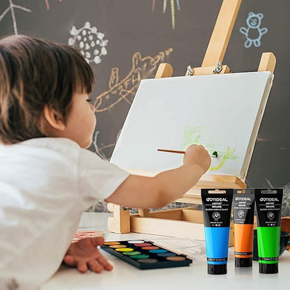 GOTIDEAL Metallic Acrylic Paint Pearl Sapphire Blue Tubes(120ml, 4.1 oz) Non Toxic Non Fading,Rich Pigments for Painters, Adults & Kids, Ideal for Canvas Wood Clay Fabric Ceramic Craft Supplies