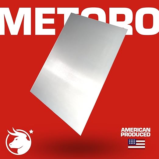 Metoro .250 24 x 24 Aluminum Sheet Plate - Grade 5052 | Durable & Versatile Metal for DIY, Industrial Use, Signage, Prototyping | Corrosion-Resistant, Weldable, and Strong (1, 1/4" x 24" x 24")