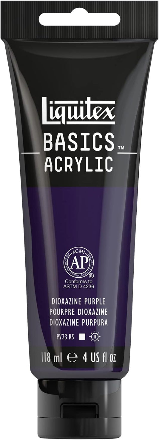 Liquitex BASICS Acrylic Paint, 118ml (4-oz) Tube, Dioxazine Purple