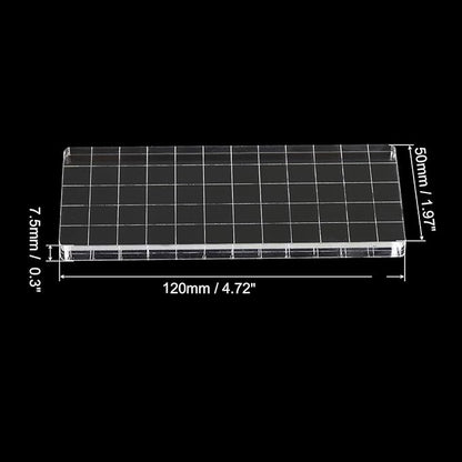 PATIKIL 5" x 2" Acrylic Stamp Block, 2 Pack Clear Stamping Block with Grid Lines Decorative Mounting Blocks Square for Scrapbooking DIY Crafts Card Making