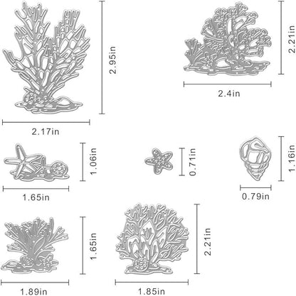 Metal Beach Shell Starfish Conch Coral Cutting Dies, Ocean Life Die Cuts Embossing Stencils Template Mould for Card Scrapbooking and DIY Craft