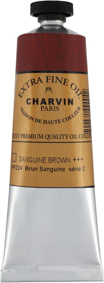 Charvin Extra Fine Oil Paint, Sanguine Brown 60 ml - Triple-Milled, Rich Texture, Poppy Oil-Based, Light-Fast, Handmade, Archival Quality