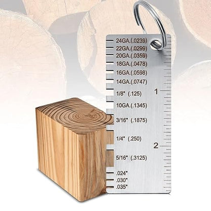 Wire/Metal Sheet Thickness Gauge Stainless Steel Welding Gage Plated Size Inspection Tool Wire Metal Sizes Thickness Gauge