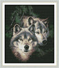 Stitchmelody Counted Cross Stitch Kits,14CT Unprinted Embroidery Set DMC Needlework- Wolves Couple 17.3''×20''