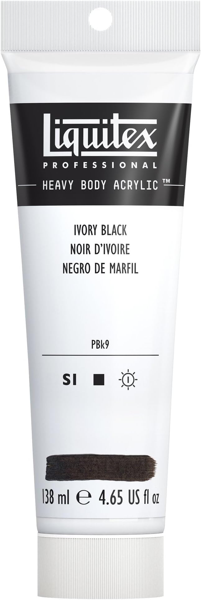 Liquitex Professional Heavy Body Acrylic Paint, 4.65-oz (138ml) Tube, Ivory Black
